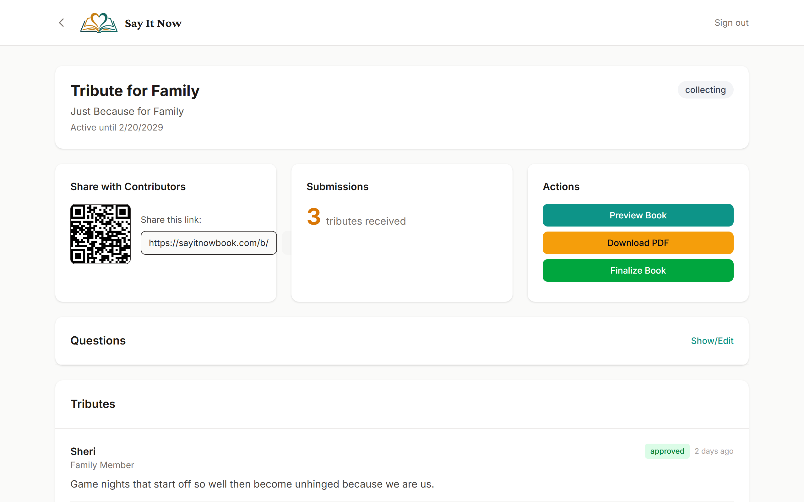 Dashboard showing correct contributor count