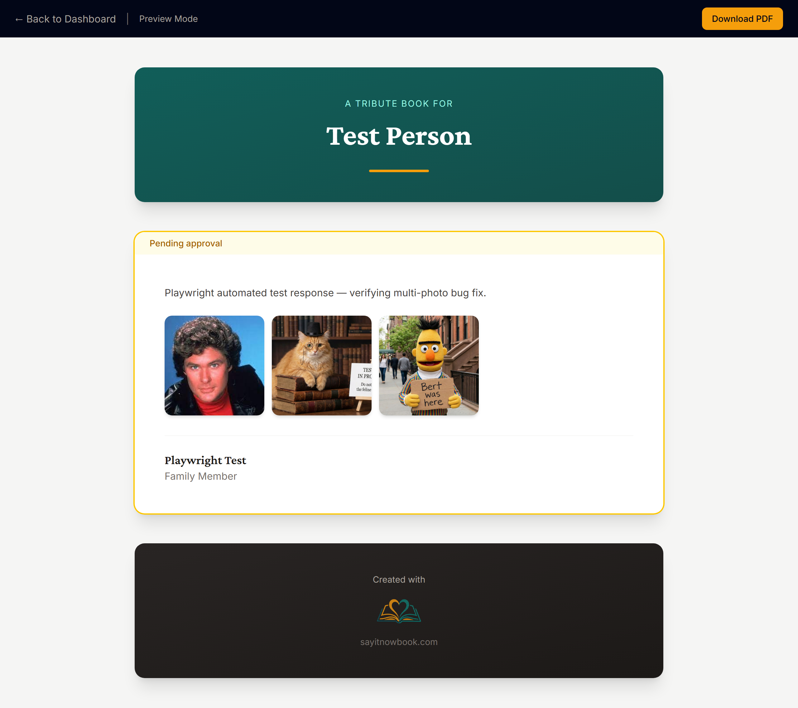 Full preview page layout