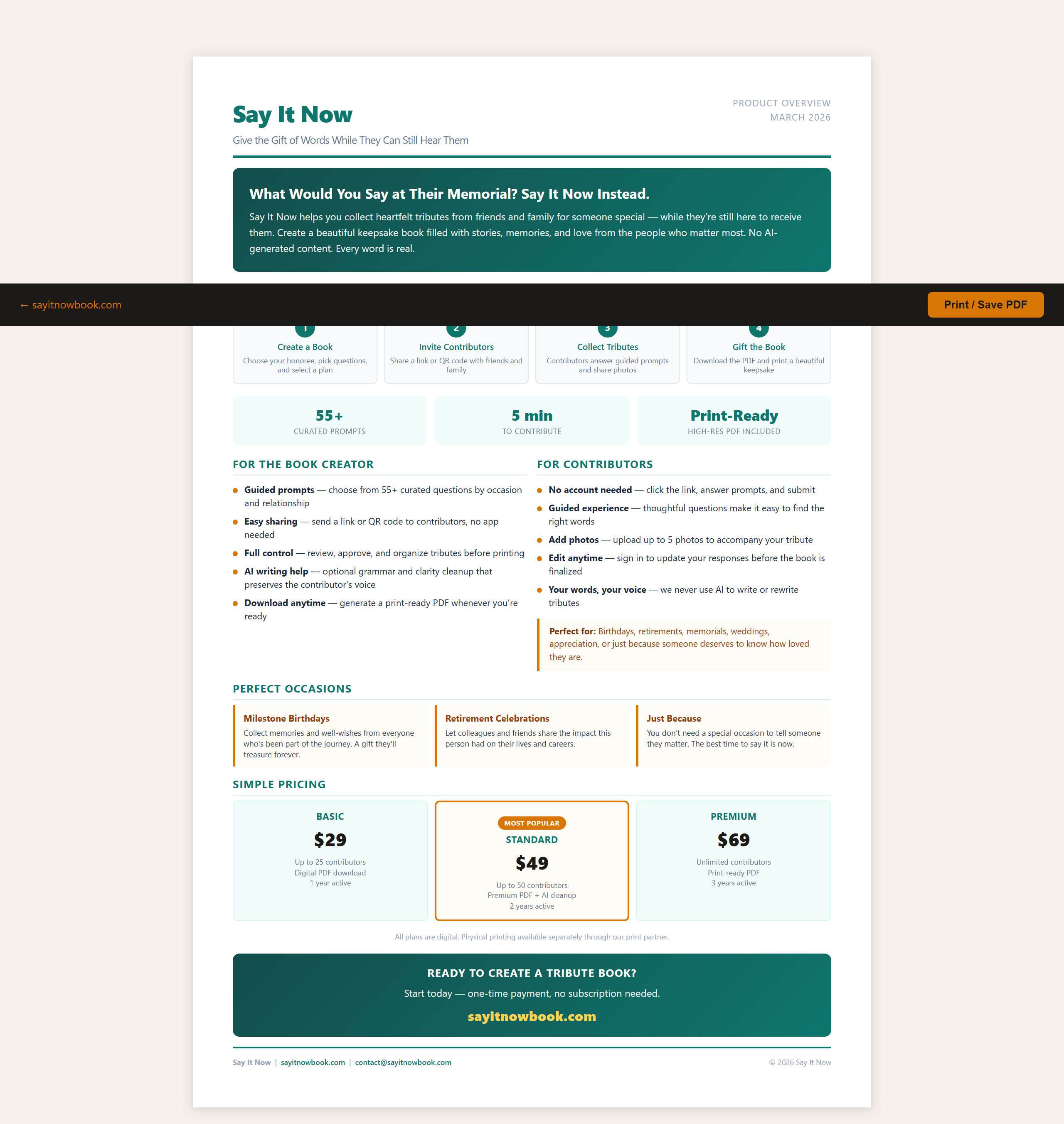 One-pager — full page